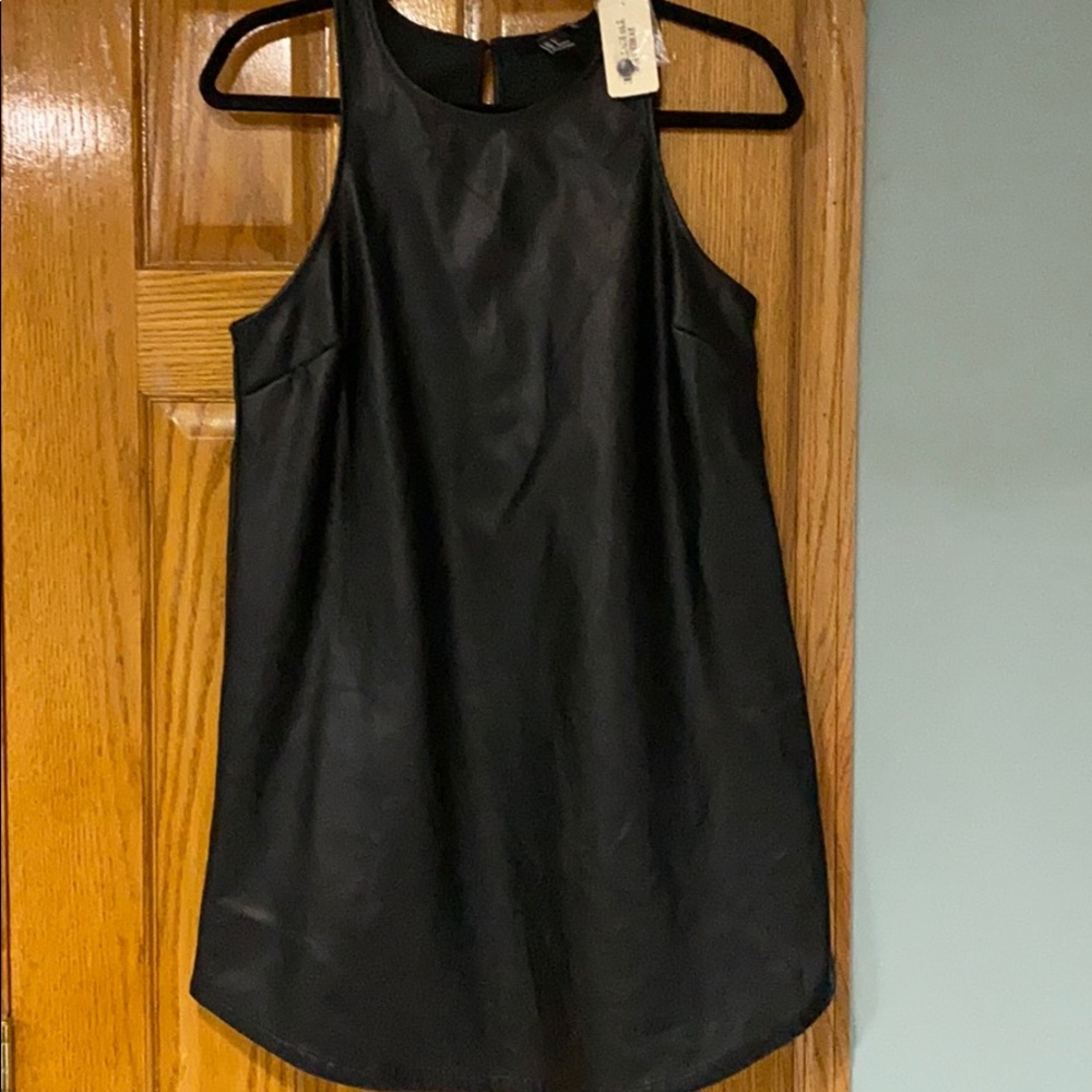 Black pleated leather dress!